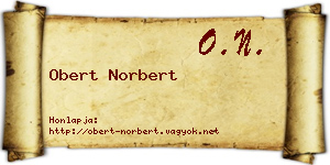 Obert Norbert névjegykártya