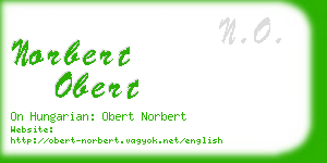 norbert obert business card